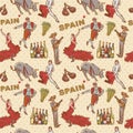 Spain seamless repeating pattern