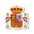 Spain shield crown isolated icon