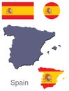 Country Spain silhouette and flag vector