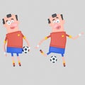 Spain soccer player. 3D illustration.