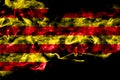 Spain, Spanish, Catalonia, Senyera smoke flag isolated on black background