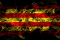 Spain, Spanish, Catalonia, Senyera smoke flag isolated on black background