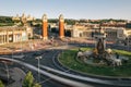 Spain Square in Barcelona in evening, Spain Royalty Free Stock Photo