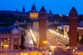 Spain square at Barcelona in evening Royalty Free Stock Photo