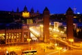 Spain square at Barcelona in evening Royalty Free Stock Photo