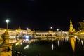 Spain Square Plaza de Espana at night, Seville, Spain, built on 1928, it is one example of the Regionalism Architecture mixing Royalty Free Stock Photo