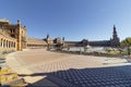 Spain Square Plaza de Espana, Seville, Spain, built on 1928, it is one example of the Regionalism Architecture mixing Royalty Free Stock Photo