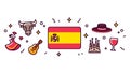 Spain symbols banner illustration Royalty Free Stock Photo