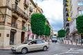 Spain. tarragona. july 2017 a quiet green street in the summer of the Spanish