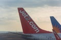 Spain, Tenerife - 05/19/2018: Tail unit of JET2 airline