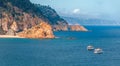 Spain. Tossa de Mar. Catalonia. Nice view of the sea. The Mediterranean coast.