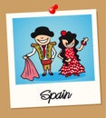 Spain travel polaroid people Royalty Free Stock Photo