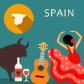 Spain travel theme. Vector illustration Royalty Free Stock Photo