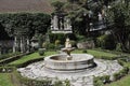 Spain, Valladolid, 16th april: Casa de Cervantes House Courtyard garden from Valladolid City in Spain