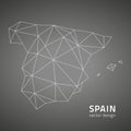 Spain vector black triangle perspective outline map