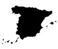 Spain vector map outline Royalty Free Stock Photo