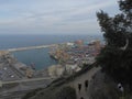 Spain: View to the cargo harbour of Barcelona Royalty Free Stock Photo