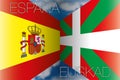 Spain vs basque country flags Royalty Free Stock Photo