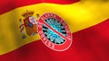 Spain waving flag with