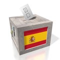 Spain - wooden ballot box - voting concept