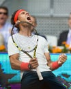 Spains Rafael Nadal in action during the Madrid Mutua tennis Ope Royalty Free Stock Photo