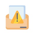 Spam alert email warning single isolated icon with flat style
