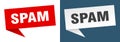 spam banner. spam speech bubble label set. Royalty Free Stock Photo