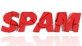 Spam concept on cracked letters