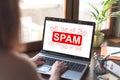 Spam concept on a laptop screen Royalty Free Stock Photo