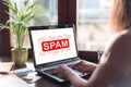 Spam concept on a laptop screen Royalty Free Stock Photo
