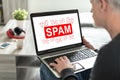 Spam concept on a laptop screen Royalty Free Stock Photo