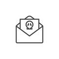 Spam e-mail message line icon