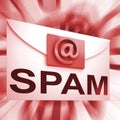 Spam Envelope Shows Malicious Electronic Junk Mail Royalty Free Stock Photo