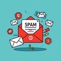 A spam filter icon conveys the concept of spam mail Royalty Free Stock Photo