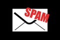 Spam filter - spam and unsolicited electronic message, mail, email and e-mail is detected and labeled as unrequested, unwanted Royalty Free Stock Photo