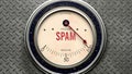 Spam that is hitting a full scale, showing a very high level of spam, overload of it, too much of it. Maximum Royalty Free Stock Photo