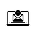 Black solid icon for Spam, message and cyber Royalty Free Stock Photo