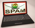 Spam Mail On Laptop Showing Malicious Royalty Free Stock Photo