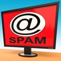 Spam Message Shows Unwanted And Malicious Spamming Royalty Free Stock Photo