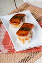 Spam musubi is a popular snack and lunch food in Japan Royalty Free Stock Photo