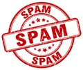 spam red grunge round vintage stamp Royalty Free Stock Photo