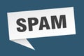 spam speech bubble. spam ribbon sign. Royalty Free Stock Photo