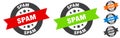 spam stamp. spam round ribbon sticker. tag