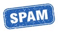 spam stamp. spam square grungy isolated sign.