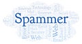 Spammer word cloud. Royalty Free Stock Photo