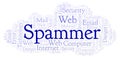 Spammer word cloud. Royalty Free Stock Photo