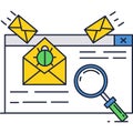 Spamming icon malware letter security flat vector Royalty Free Stock Photo