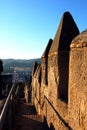Castle battlements in the late afternoon sun, Malaga, Spain.