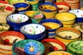 Colourful ceramic dishes at the street market, Fuengirola, Spain.