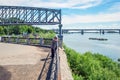 Span construction of the first railway bridge over the Ob river